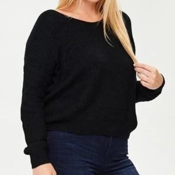 Burgundy Twist Back Sweater - Picture 3 of 5